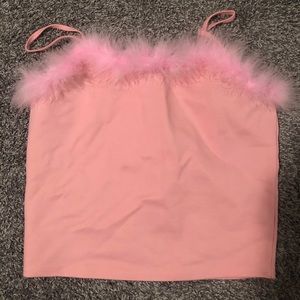 Pink Dollskill fuzzy crop top